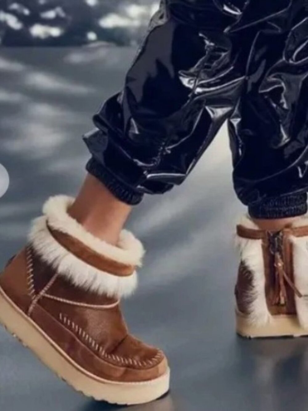 12 Ugg Fluff Punk Boots SN 1104231 Beige Suede Leather Fringe Zip Ankle Boots !
